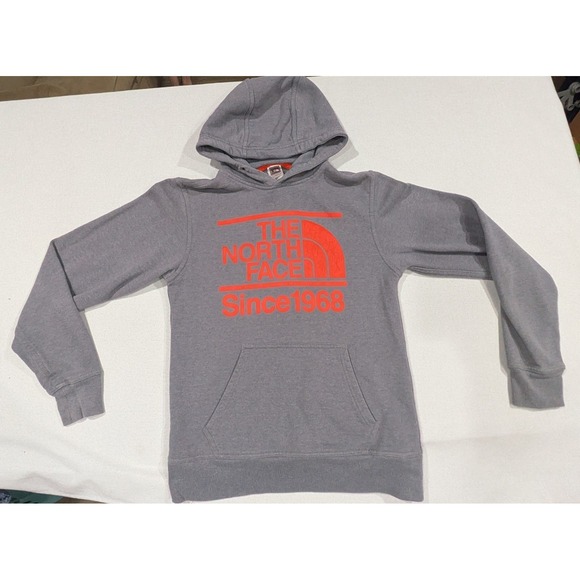 The North Face Other - The North Face Hoodie Mens XS Grey Orange Since 1968 Graphic Pullover Excellent